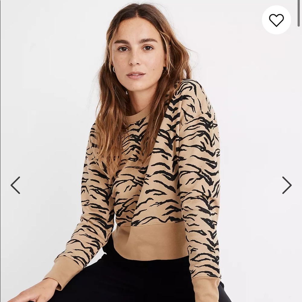 Cropped sweatshirt in tiger stripe